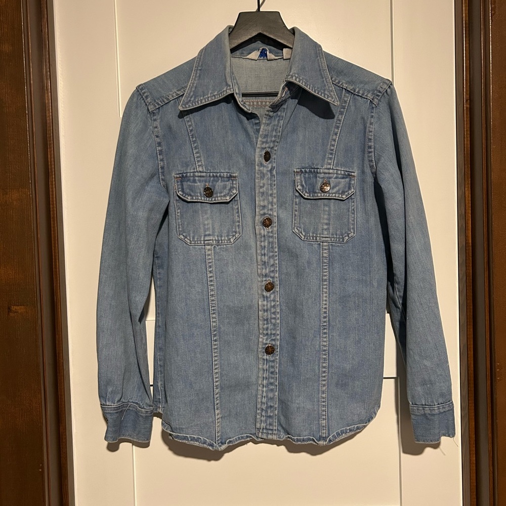 Vintage Sears Fashions Denim Shirt Size 16